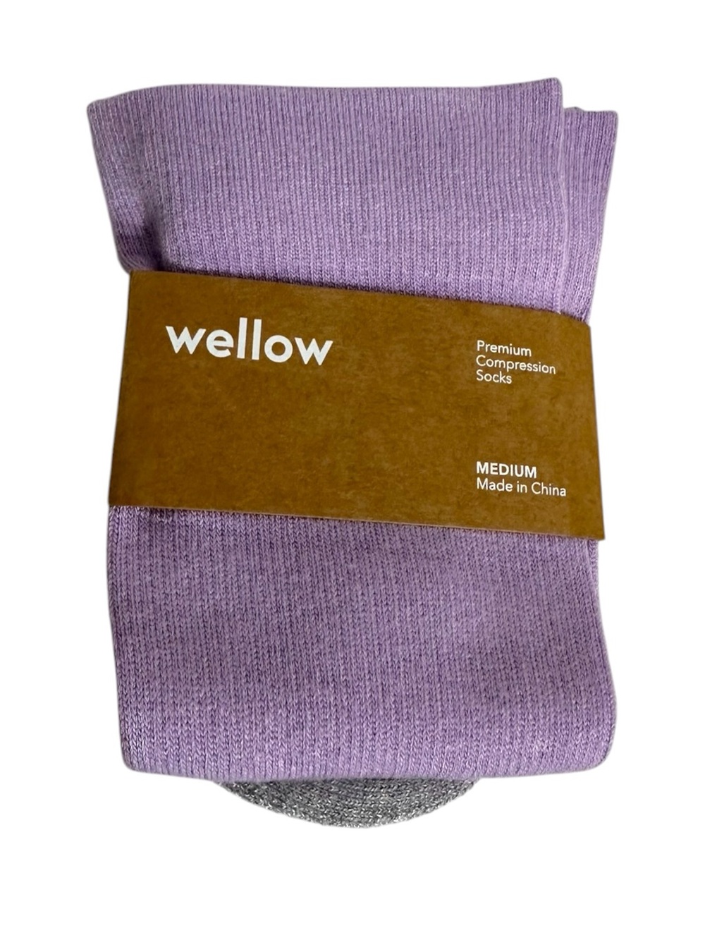 NEW Wellow Bamboo Compression Socks Lavender Medium 18-25 mmHg Unisex Wellness